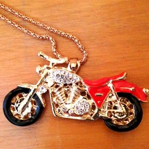 Betsey Johnson motorcycle necklace